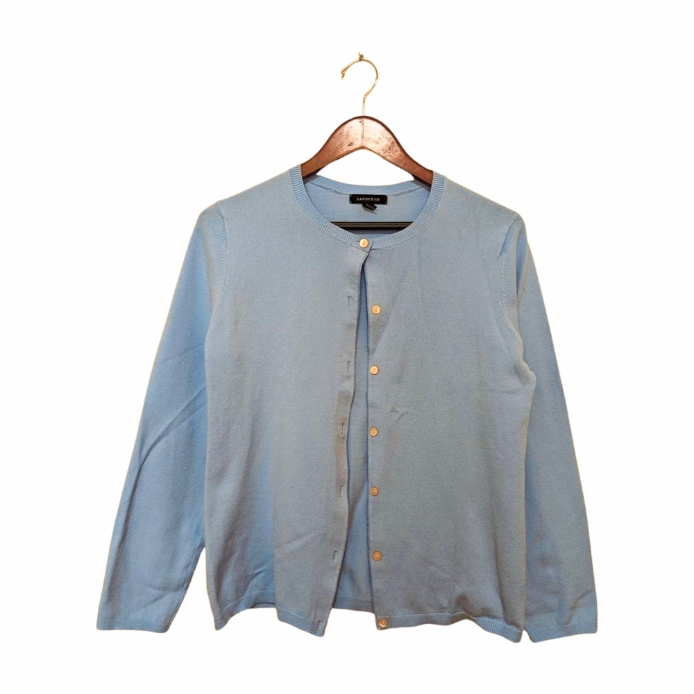 Lands' End Sky Blue Knit Cardigan